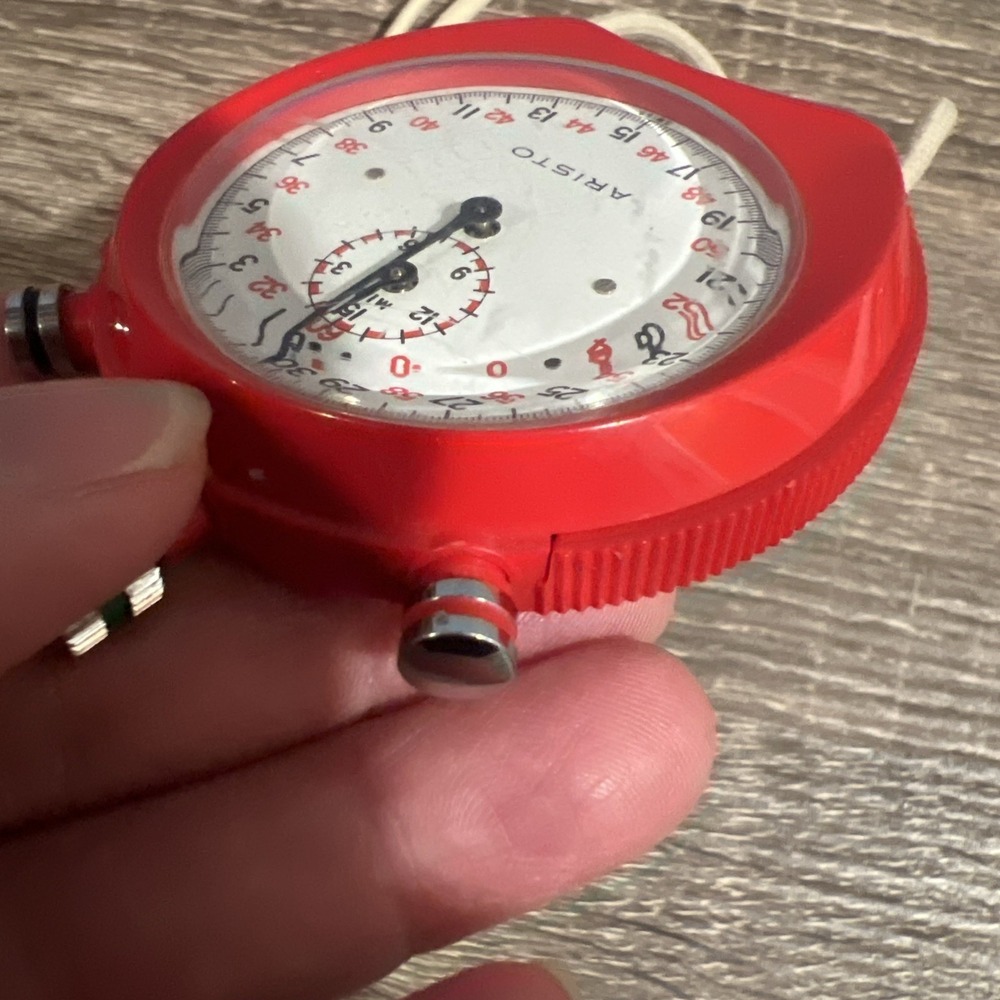 Aristo Apollo Mechanical Wind Up Stopwatch Swiss Made Red No Box - Picture 6 of 6